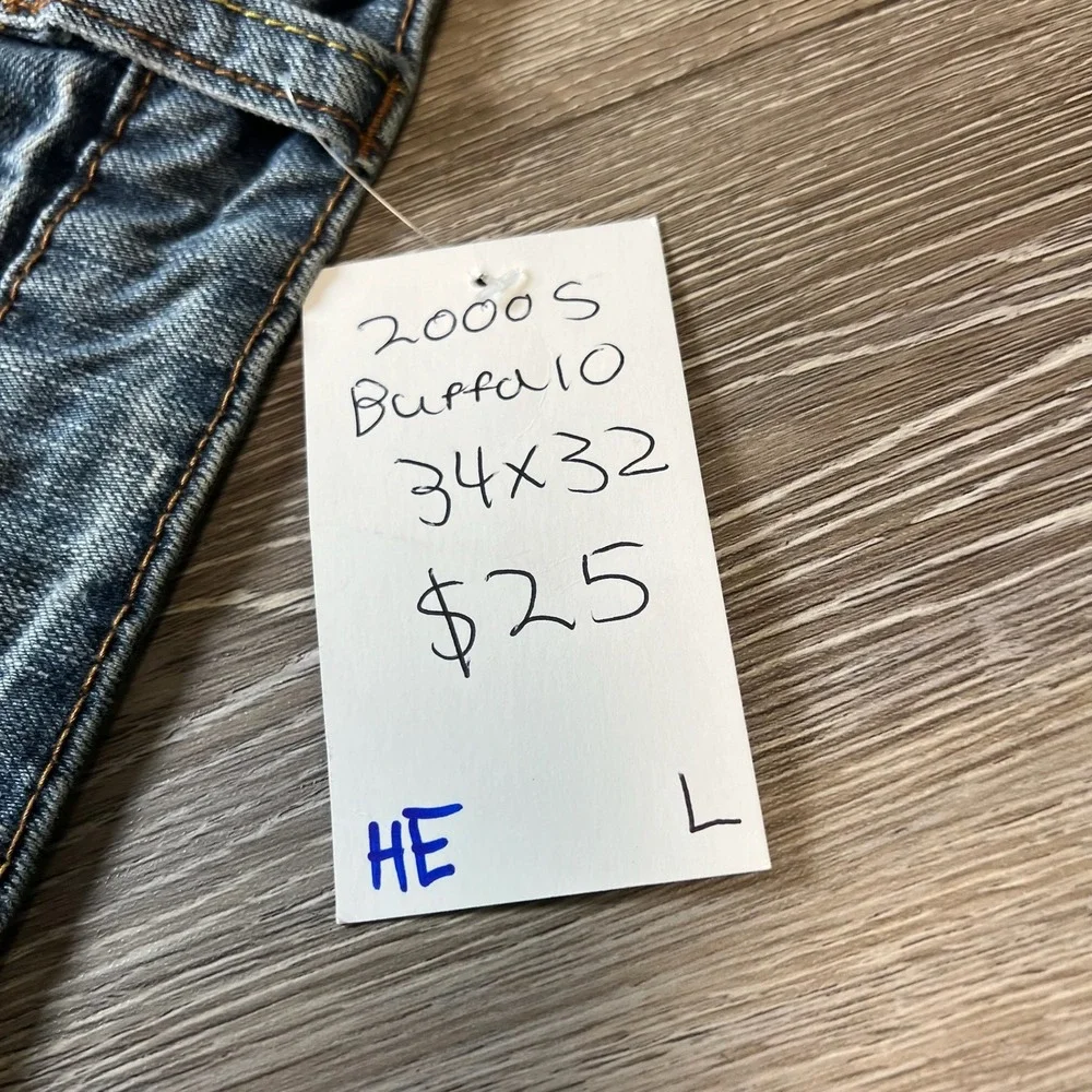 Buffalo David Bitton Jeans Mens 34 Blue Relaxed Fit Distressed Y2K Denim Pants